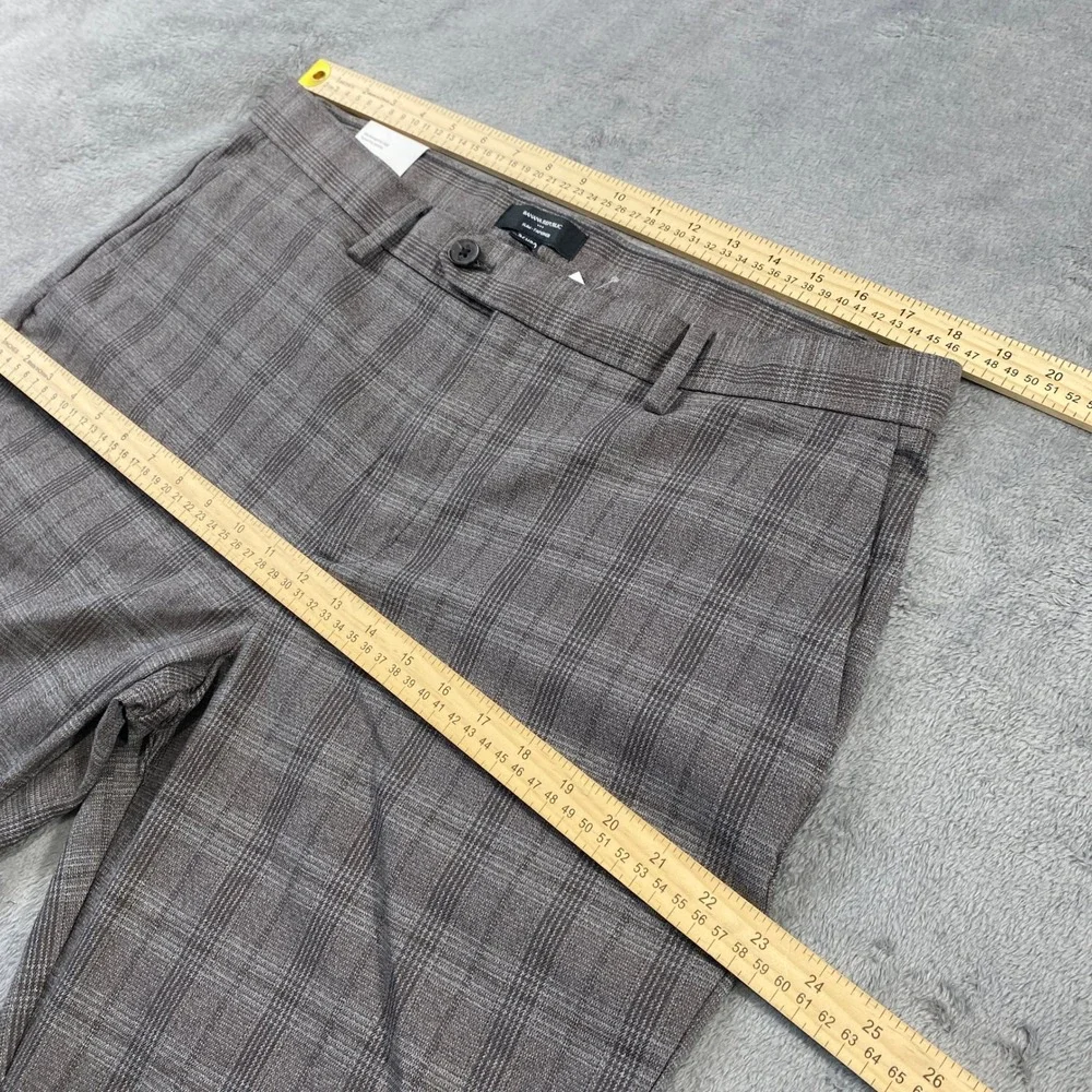 Banana Republic Pants Mens‎ 36x30 Brown Plaid Grayson Slim-Tapered Ankle New